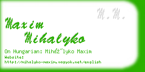maxim mihalyko business card
